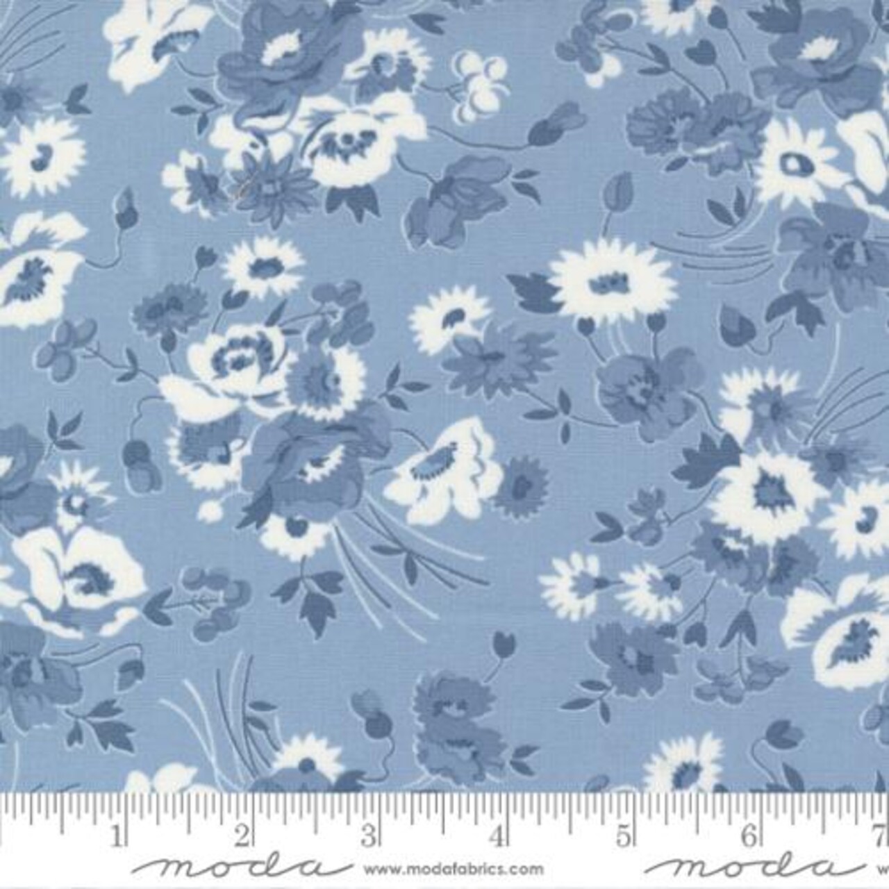 Fabric Moda Light Blue Somerset Florals Nantucket Summer by the Quarter Yard 55260-24